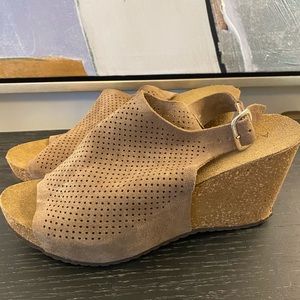 Leather cork wedges made in Italy